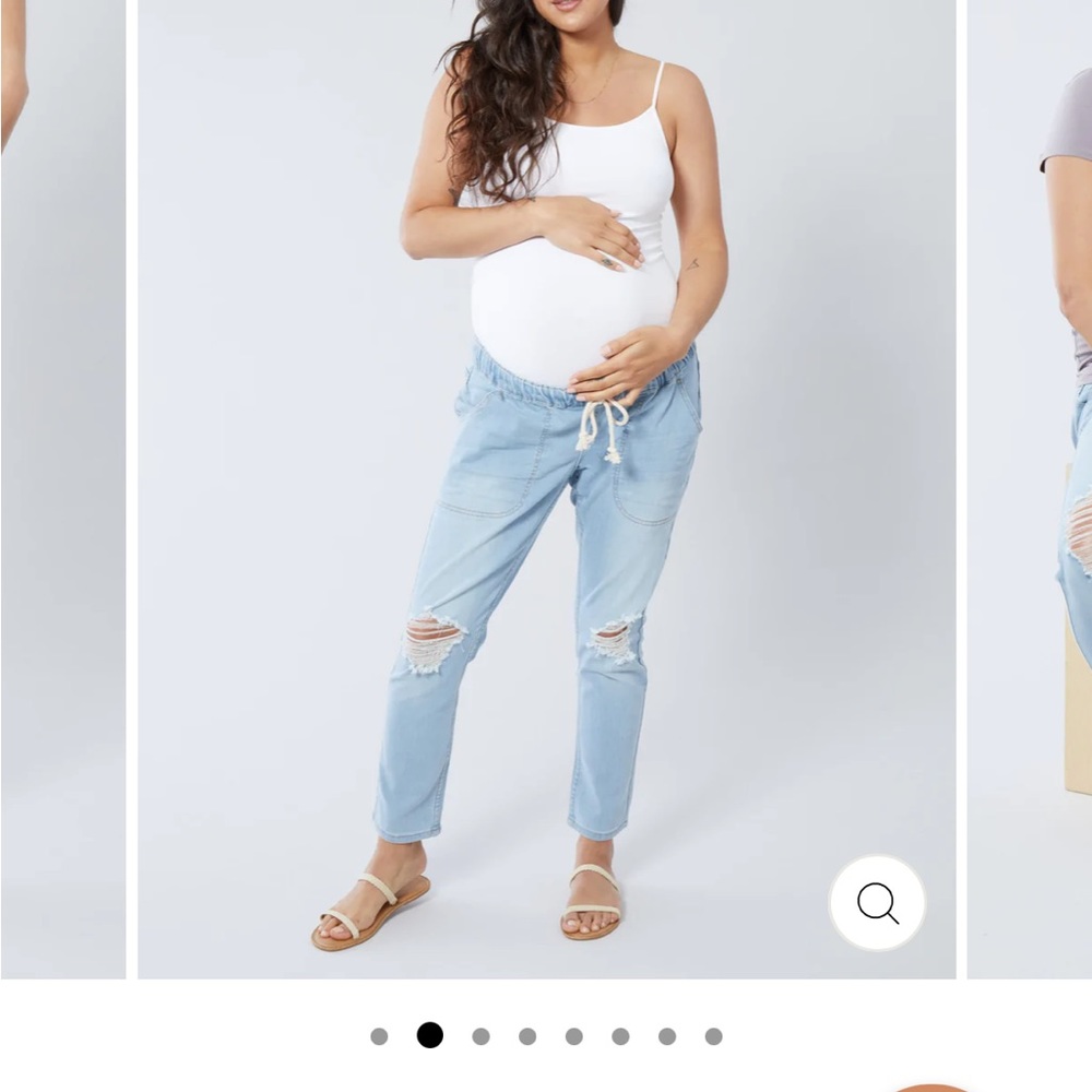 INGRID+ISABEL DRAWSTRING GIRLFRIEND JEANS - Maternity NWT